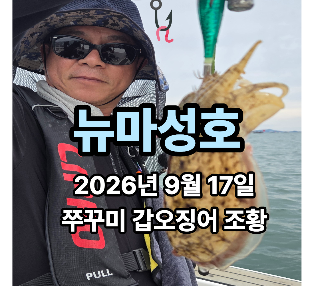 [뉴마성호] 9월 17일 목요일 쭈꾸미 갑오징어 조황