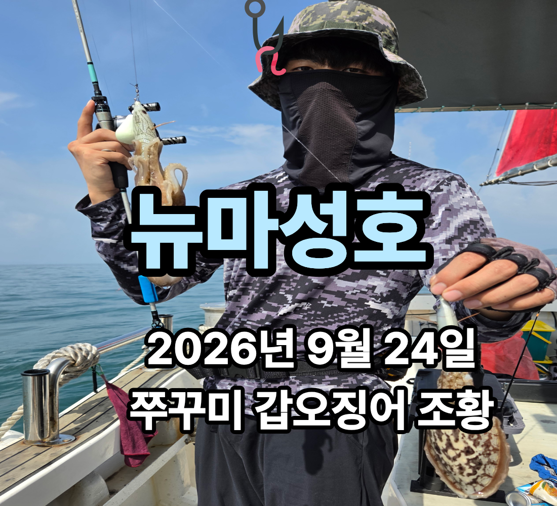 [뉴마성호] 9월 24일 목요일 쭈꾸미 갑오징어 조황